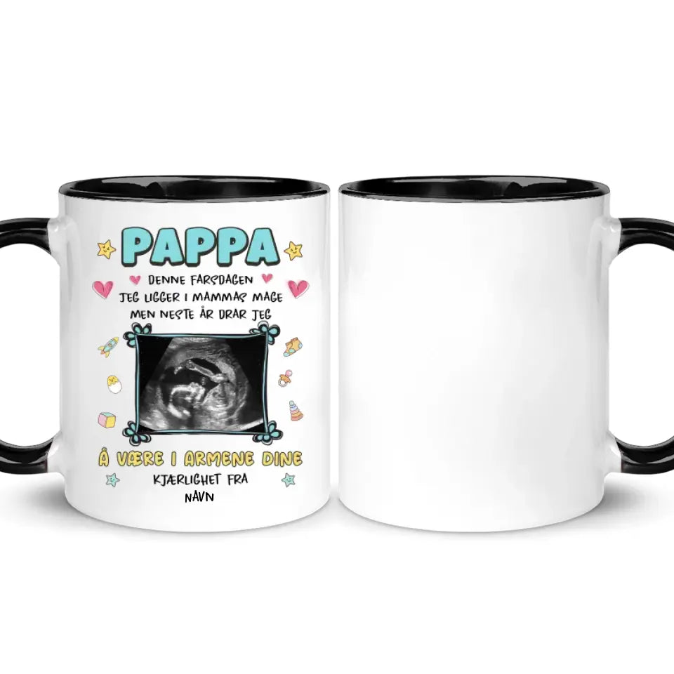 Personlig Kopp til Pappa | Tilpasse gave til Far | Neste år skal jeg være i armene dine