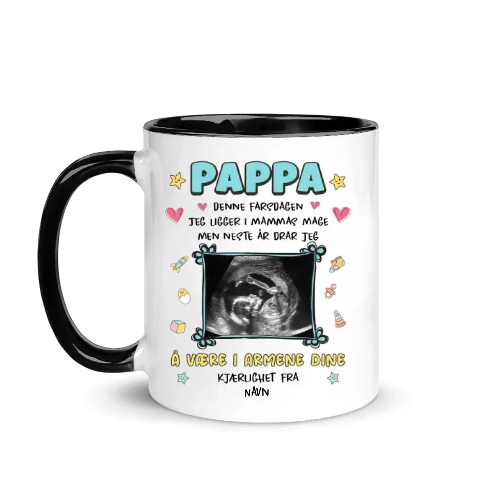 Personlig Kopp til Pappa | Tilpasse gave til Far | Neste år skal jeg være i armene dine