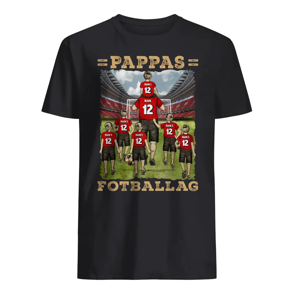 Personlig T-skjorte til pappa | Tilpass gave til far | Pappas favoritt fotballag