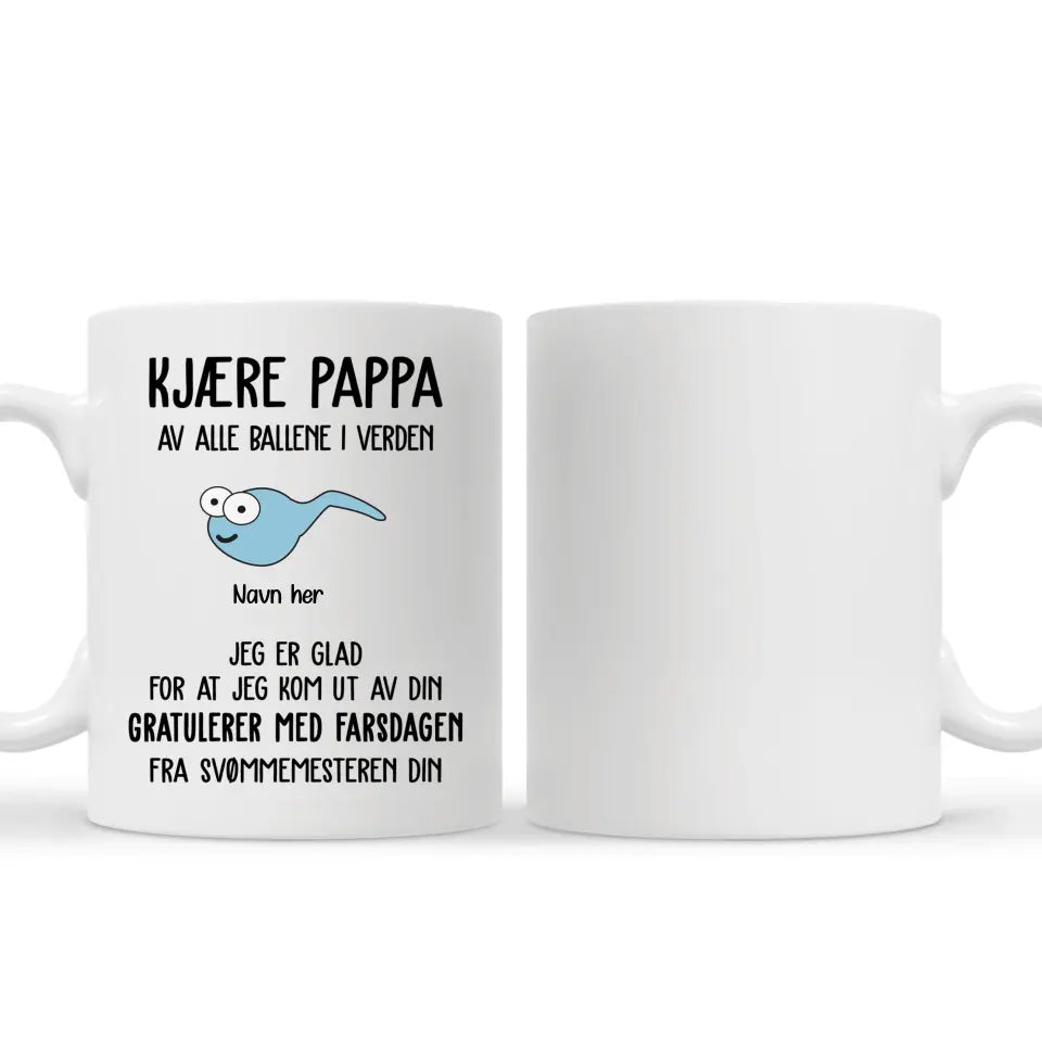 Personalized Dad Mug - Funny Mug Gratulerer med farsdagen fra svømmemesterne dine