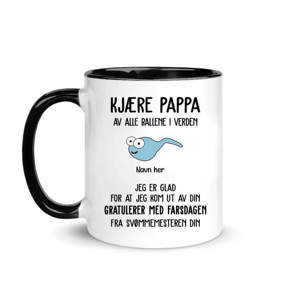 Personlig Pappa Kopp | Tilpasse gave til pappa | Morsomt krus Gratulerer med farsdagen fra svømmemesterne dine