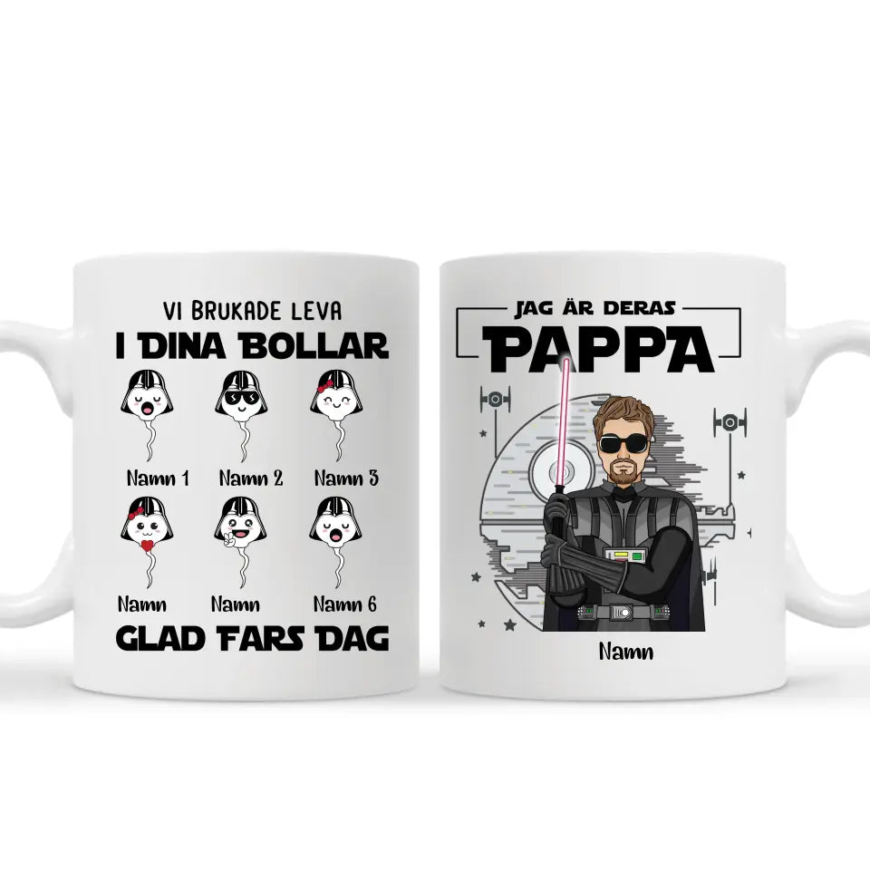 Pappa Vibrukade leva I dine bollar - Personlig rolig mugg till Pappa