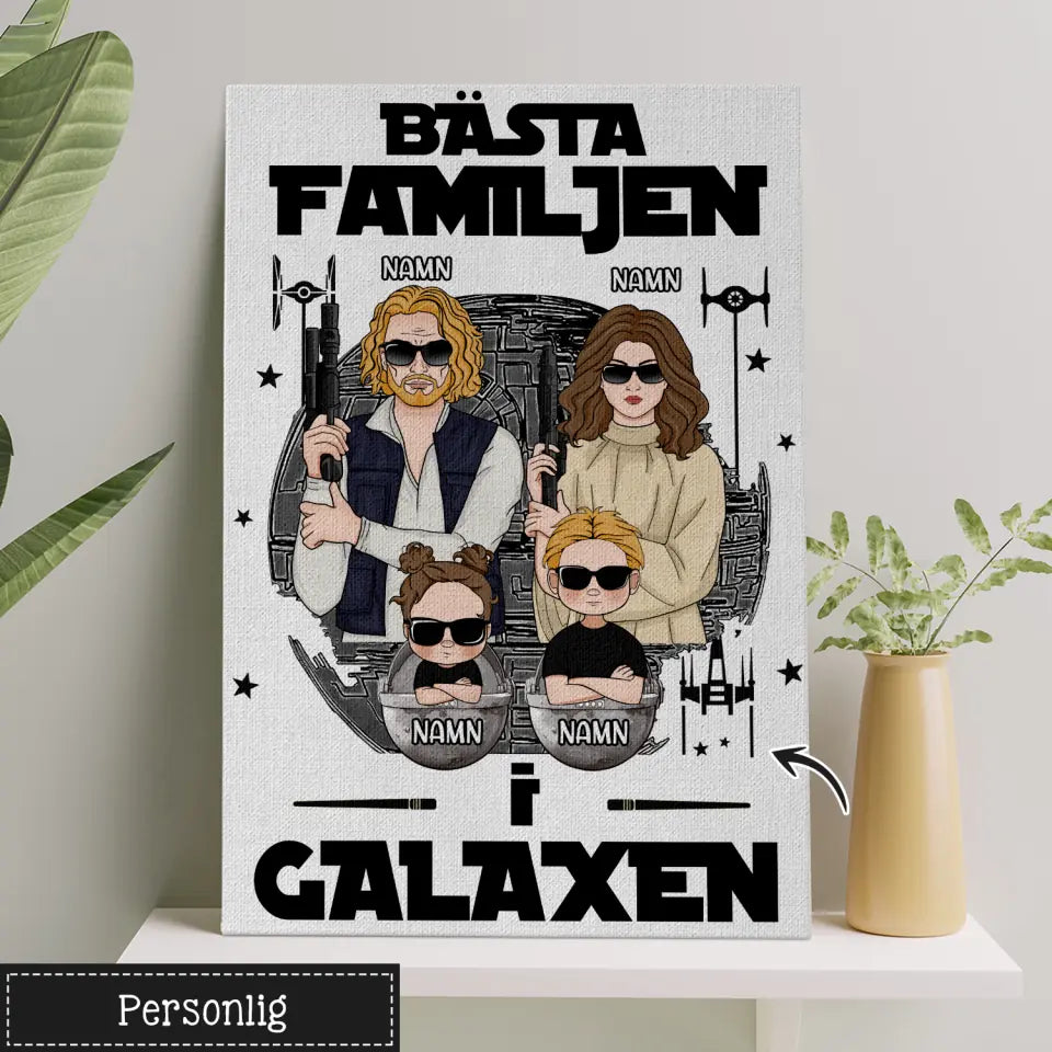 Personlig lerret for familien - Beste familie i galaksen