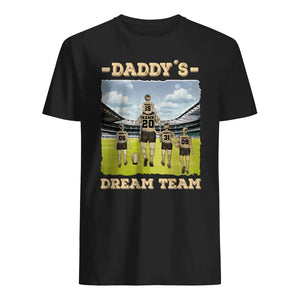 Personlig T-skjorte til pappa | Personlig gave til far | Daddy's Dream Team Rugby
