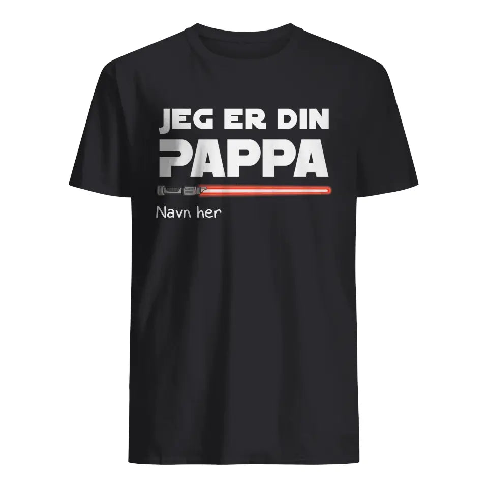 Personlig t-shirt til nybagt far | Tilpas gave til nybagt far | Jeg er din far, jeg er din søn/datter