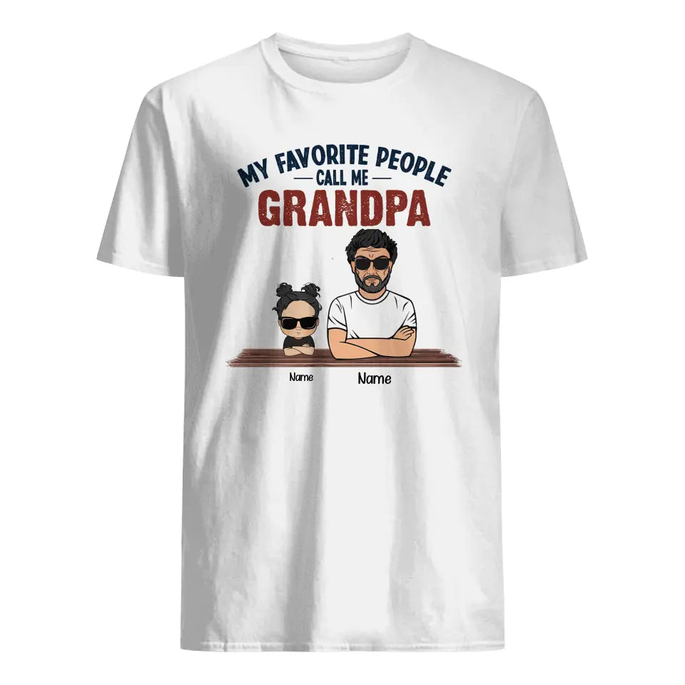 Personlig T-skjorte til pappa | Personlig gave til far | Mine favorittfolk kaller meg bestefar