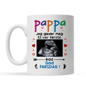 Personlig Pappa Kopp | Tilpasse gave til Pappa | Jeg gleder meg til vår første kos God farsdag !