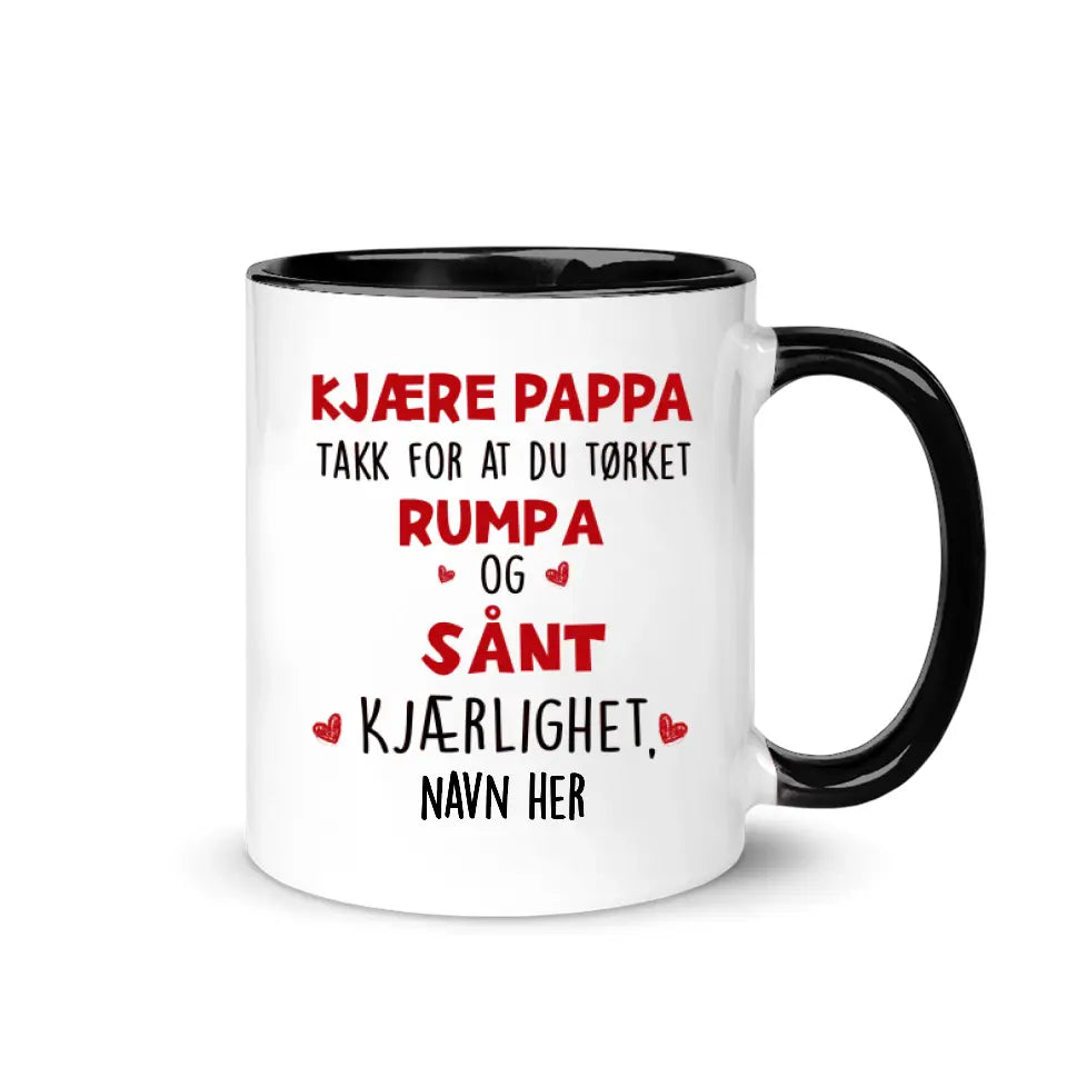 Personlig Pappa morsomt krus | Tilpasse gave til Pappa | Kjære pappa Takk for at du tørket