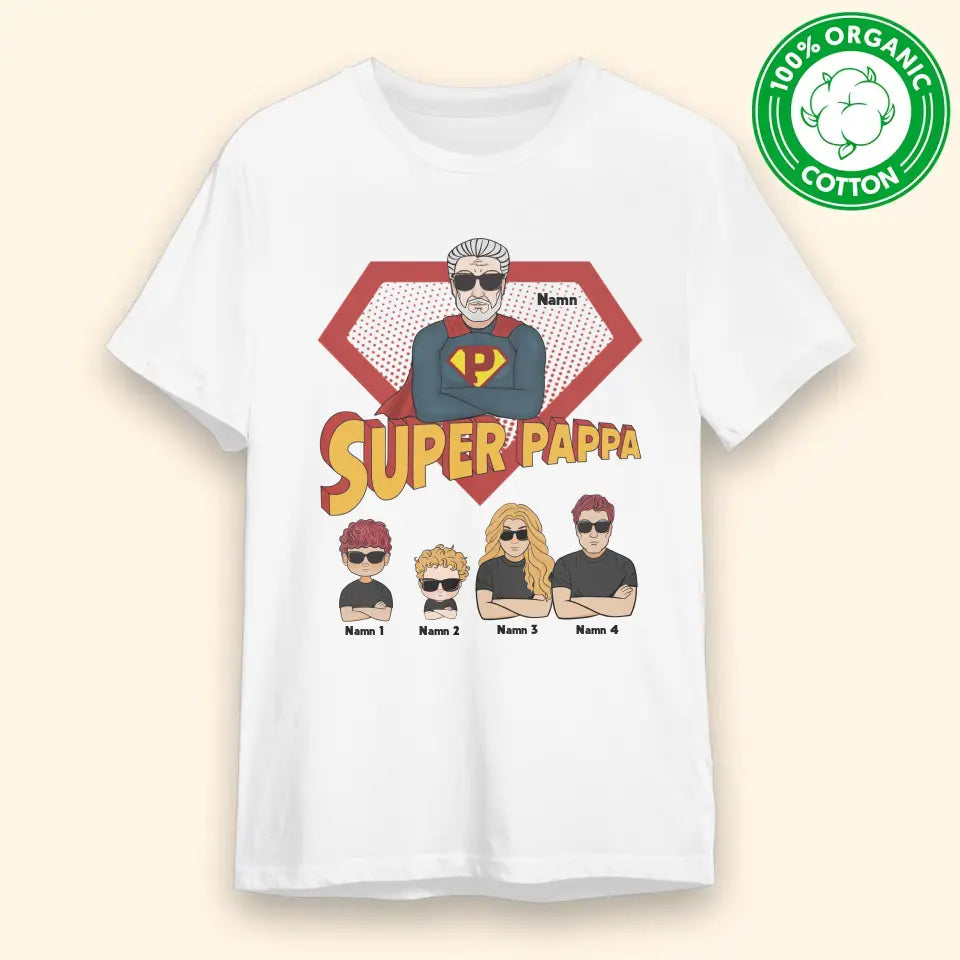 Ekologisk T-shirt till Pappa | Personlig present till Pappa | Super pappa