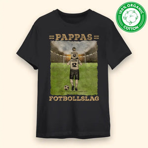 Ekologisk t-shirt till pappa | Personlig present till far| Pappas Fotbollslag