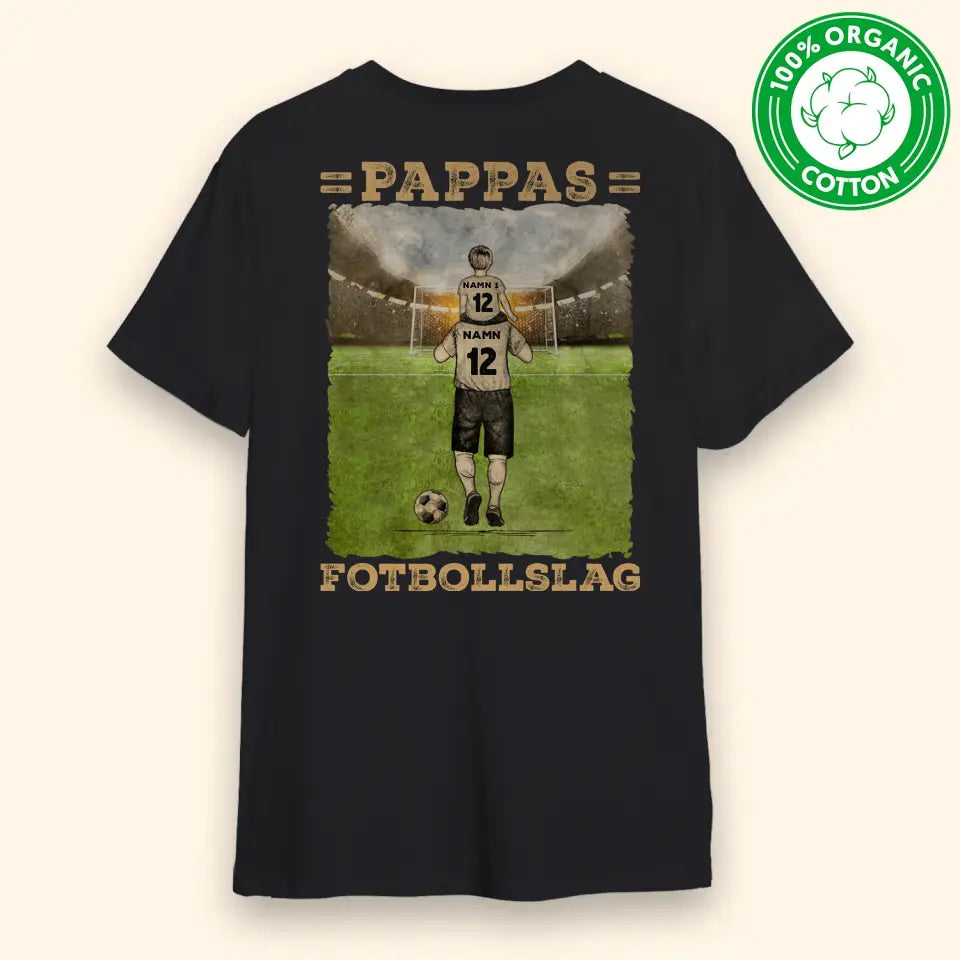 Ekologisk t-shirt till pappa | Personlig present till far| Pappas Fotbollslag