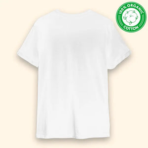 Ekologisk T-shirt till Pappa | Personlig present till Far | Super Pappa vit T-shirt