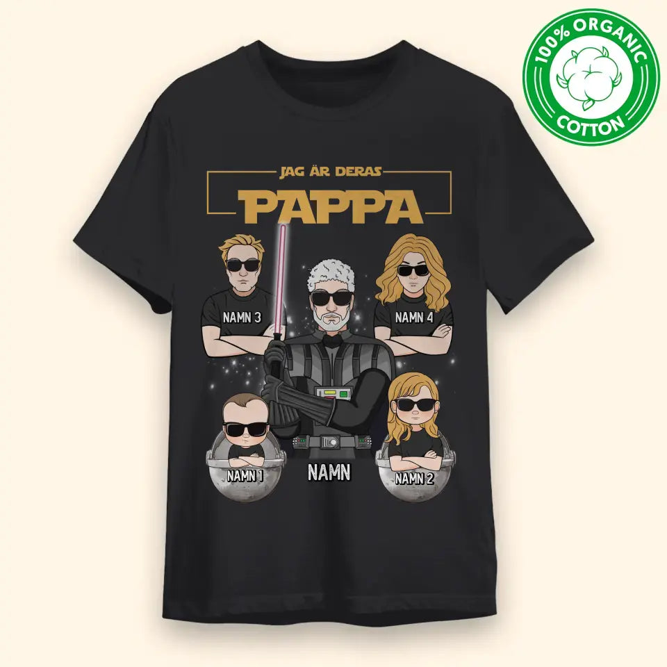 Ekologisk T-shirt till pappa | Personlig present till pappa | Jag är deras Pappa, far och barn