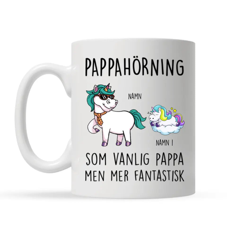 Personlig mugg till pappa | Personlig presenter till far | Pappahörning som vanlig pappa män mer fantastiska