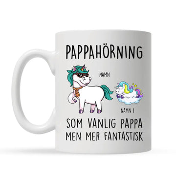 Personlig mugg till pappa | Personlig presenter till far | Pappahörning som vanlig pappa män mer fantastiska