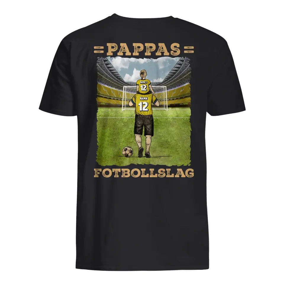 Personlig t-shirt till pappa |Personlig present till far| Pappas Fotbollslag med färg