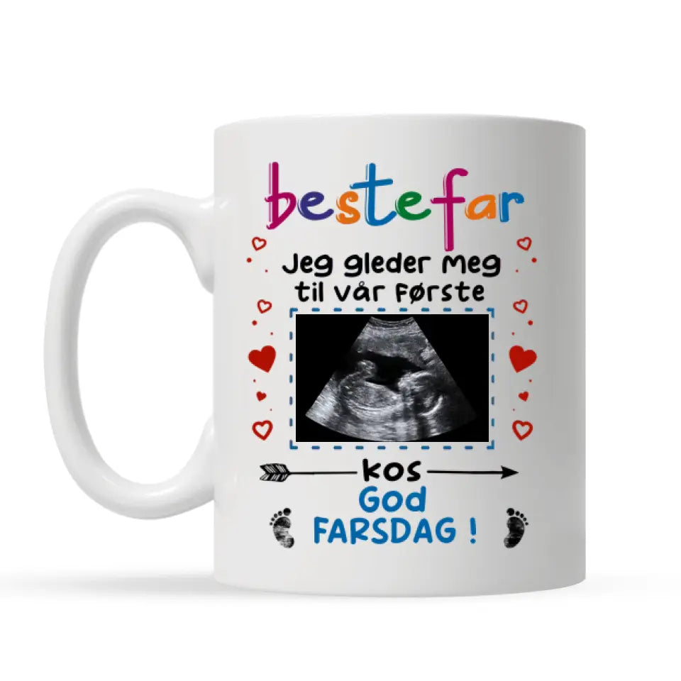 Personlig bedstefar Kopp | Tilpas gave til bedstefar | Jeg glæder mig til vores første måltid. Glædelig fars dag! 