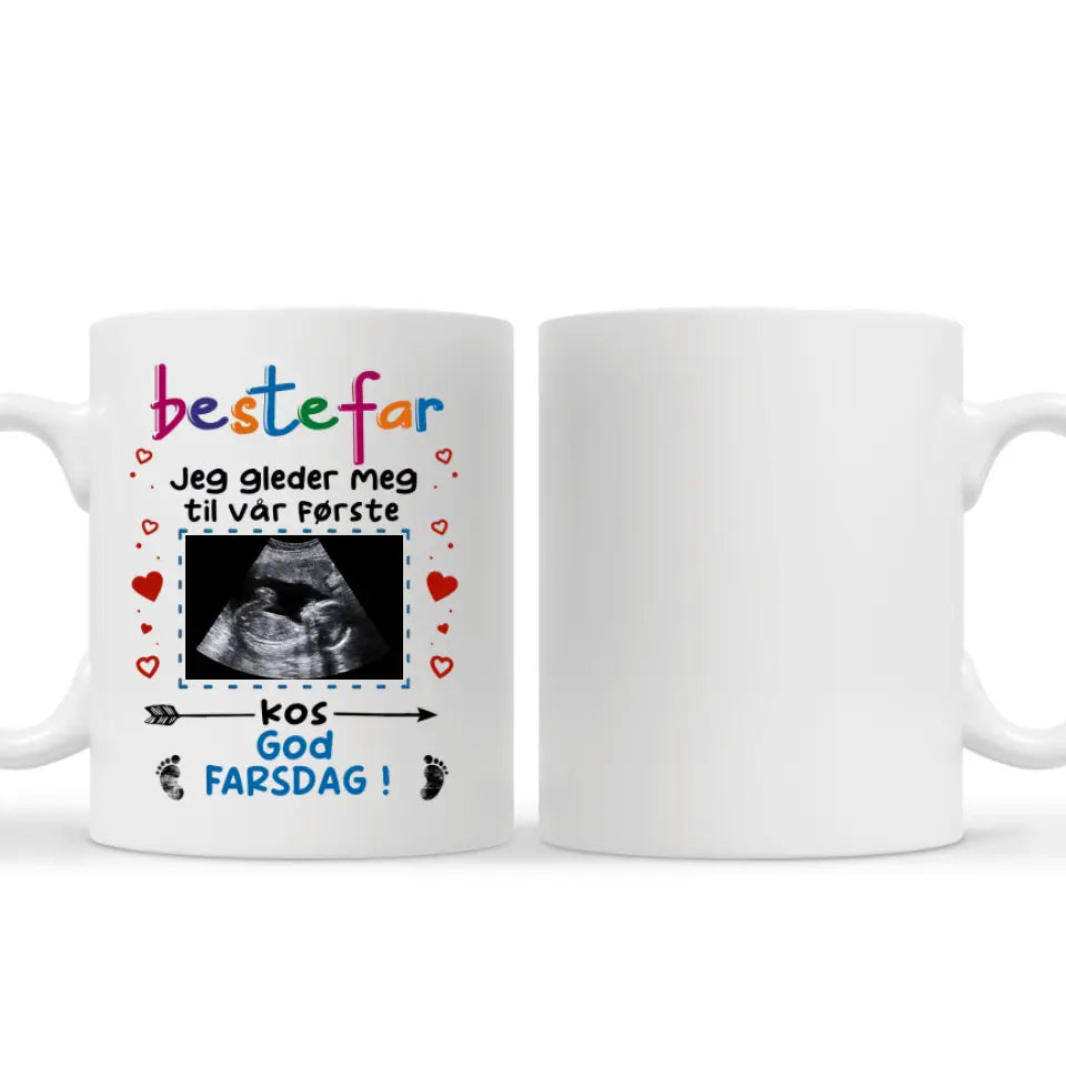 Personlig bedstefar Kopp | Tilpas gave til bedstefar | Jeg glæder mig til vores første måltid. Glædelig fars dag! 