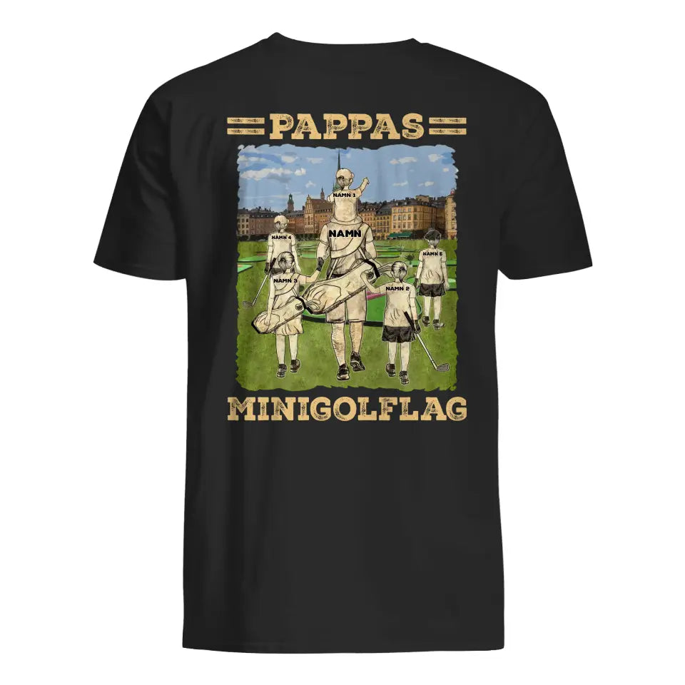 Personlig t-shirt till pappa | Personlig presenter till far | Pappa Minigolflag