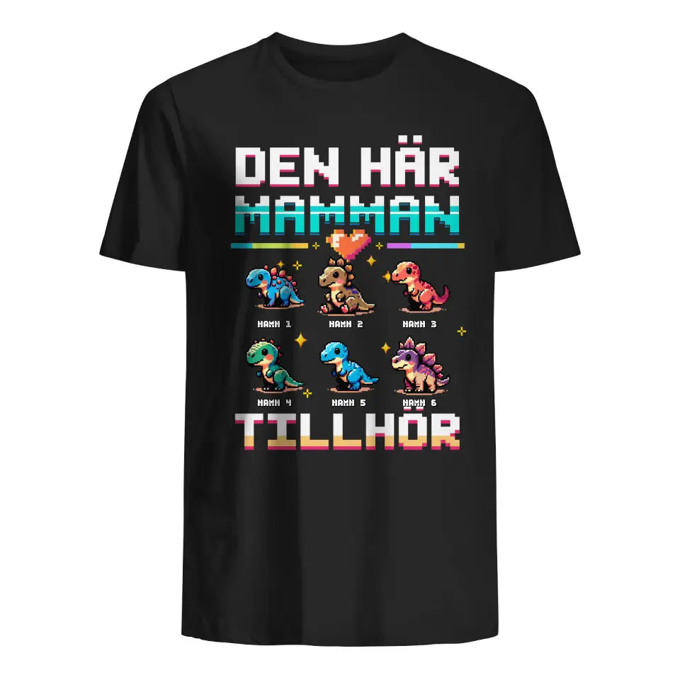 Pixelkonst personlig T-shirt till Mamma | Denna mamma tillhör