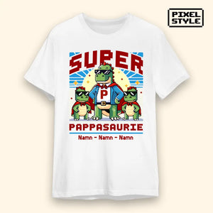 Pixelkonst personlig T-shirt till Pappa | Super Pappasaurie