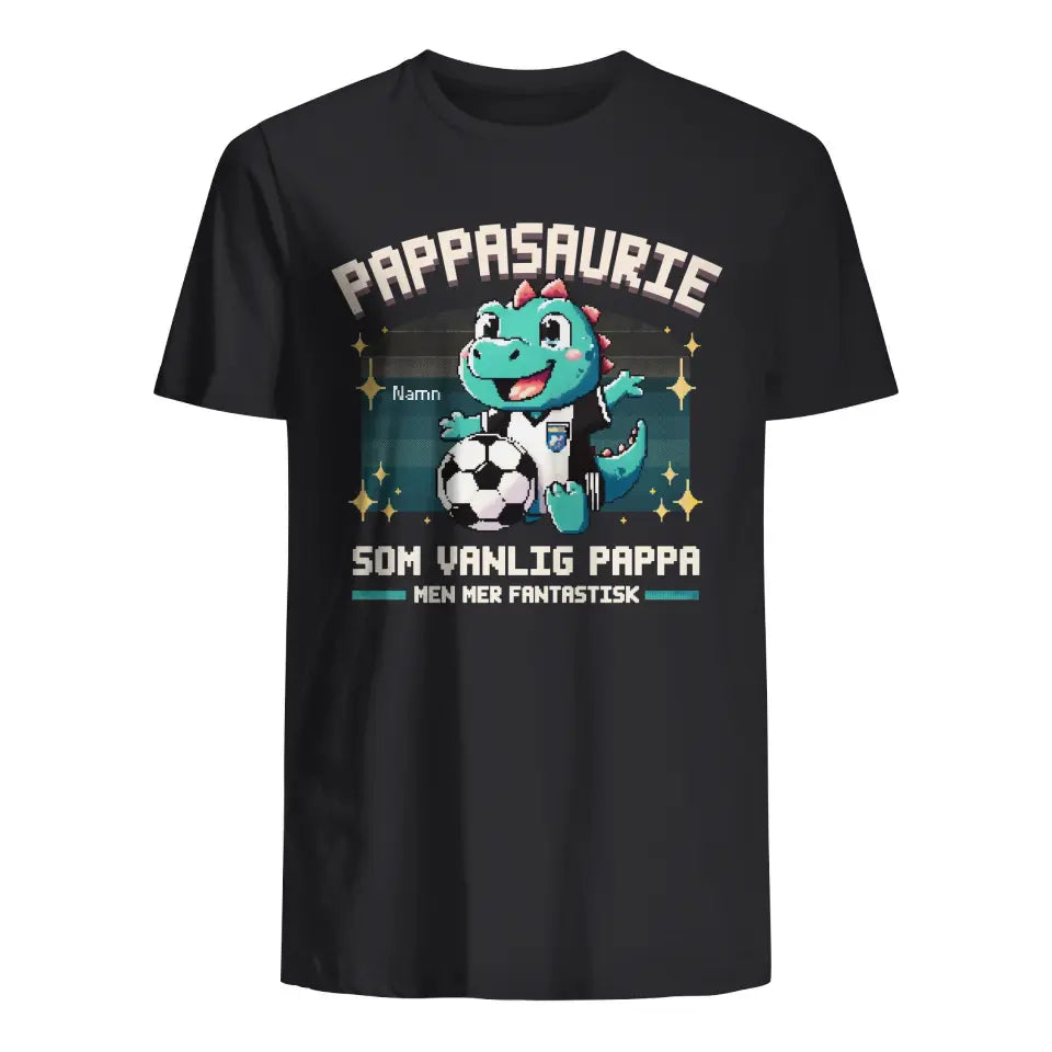 Pixelkonst personlig T-shirt till Pappa | Pappasaurie fotboll