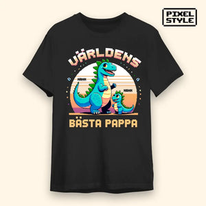 Pixelkonst personlig T-shirt till Pappa och Barn | Världens bästa pappa