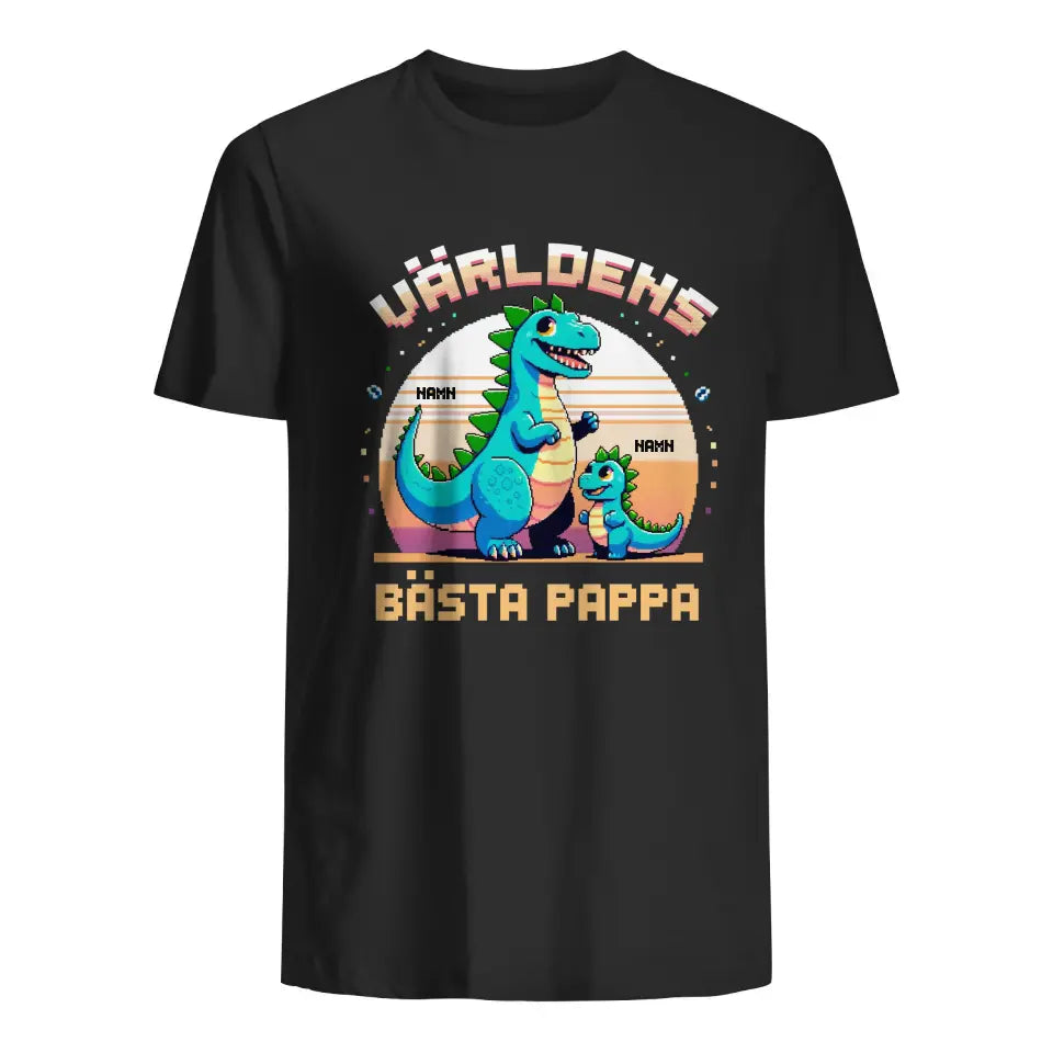 Pixelkonst personlig T-shirt till Pappa och Barn | Världens bästa pappa