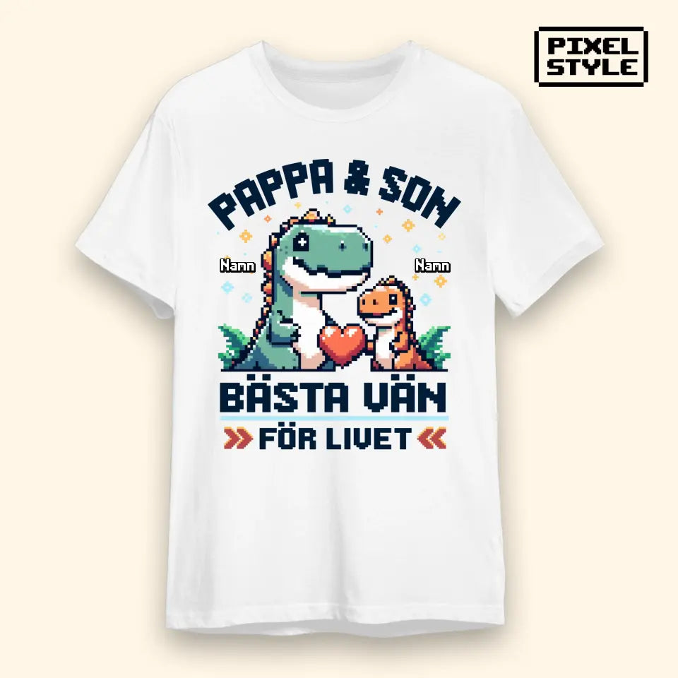 Pixelkonst personlig T-shirt till Pappa och Son | Pappa & son Bästa vän For livet