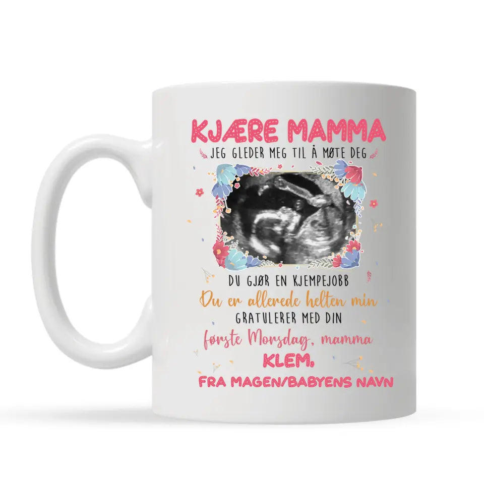 Personlig Mother Cup | Tilpass gave til mamma | Gratulerer med den første morsdagen din, mamma