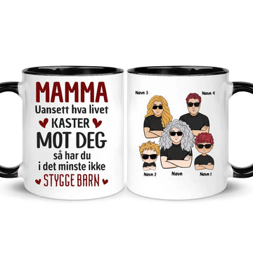 Personlig Mother Cup | Tilpass gave til mamma | Mamma, uansett hva livet kaster på deg, så har du i det minste ikke slemme barn
