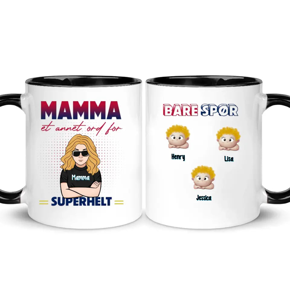 Personlig mammacup | Tilpass gave til mor Mamma et annet ord for superhelt bare spør