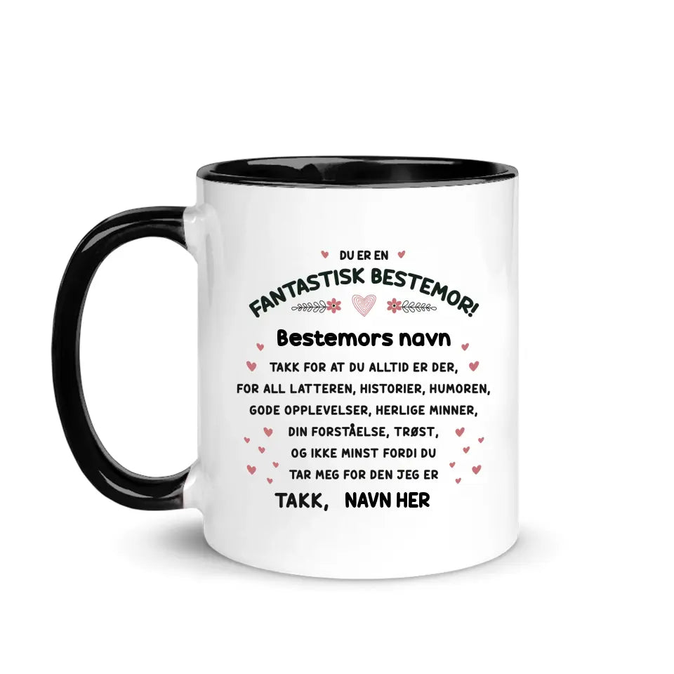 Personlig bedstemorkop | Tilpas gave til bedstemor | Du er en fantastisk bedstemor!
