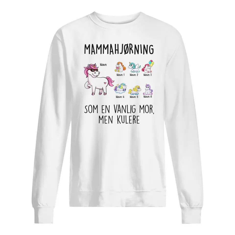Personlig mamma T-skjorte | Tilpass gave til mor | Mor enhjørning som en vanlig mor, men kulere