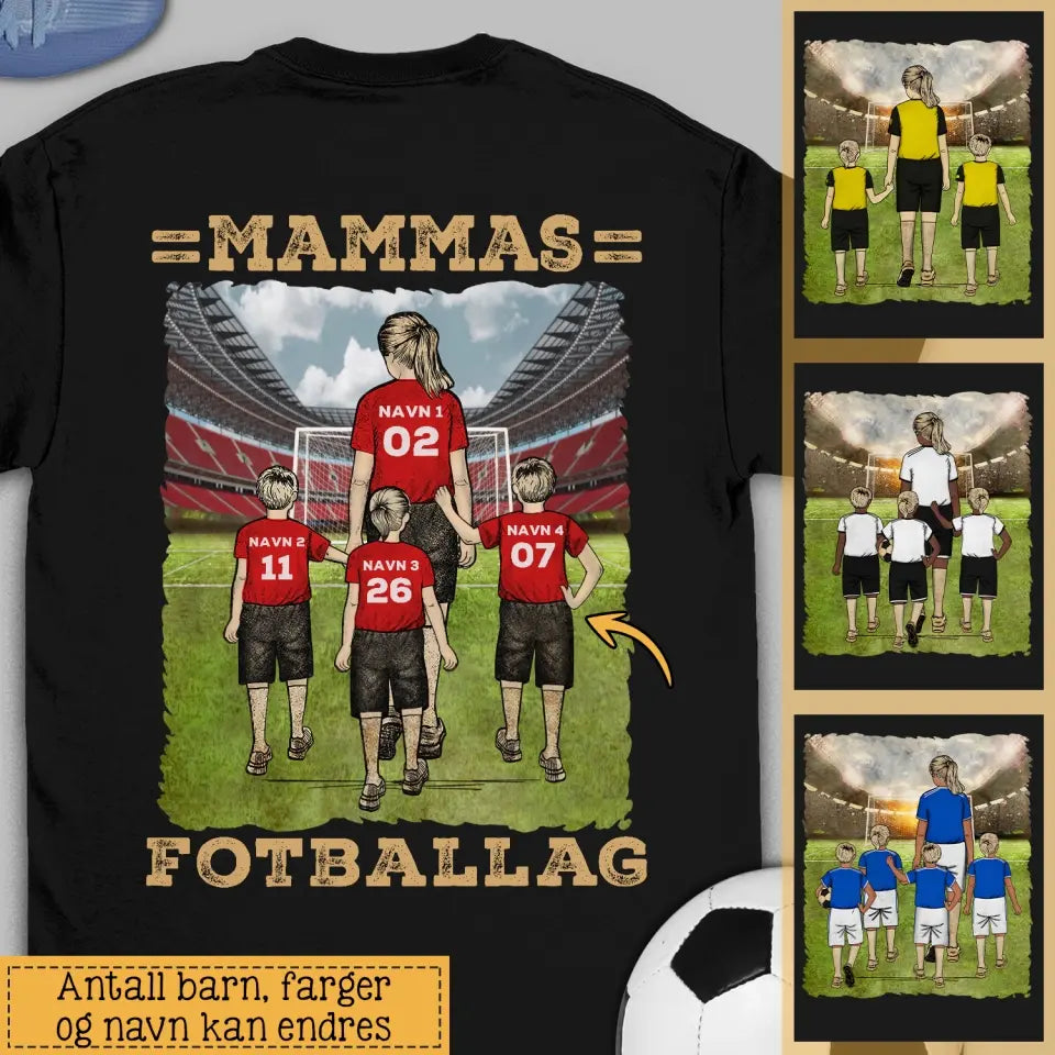 Personlig mor T-shirt | Tilpas gave til mor | Mors fodboldhold