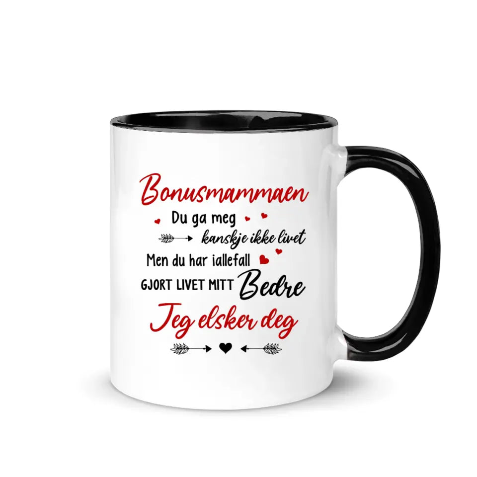 Personlig Bonus Mom Cup | Tilpass gave til bonusmamma | Du gjorde livet mitt bedre