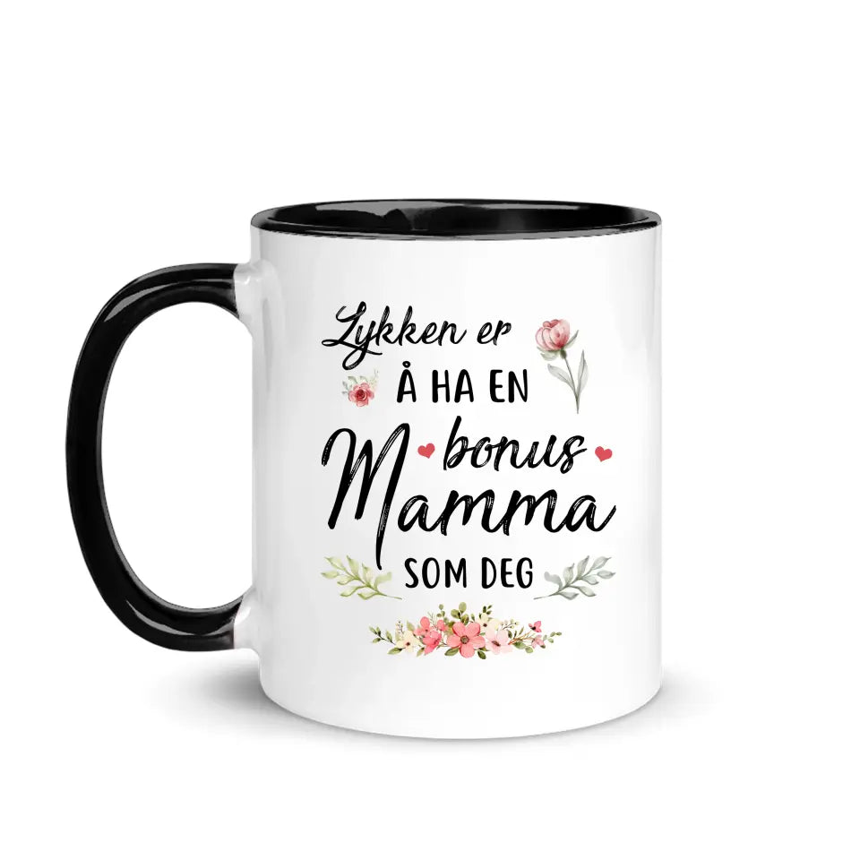 Personlig Bonusmamma Kopp | Tilpasse gave til Bonusmamma | Lykken er å ha en Bonusmamma som deg