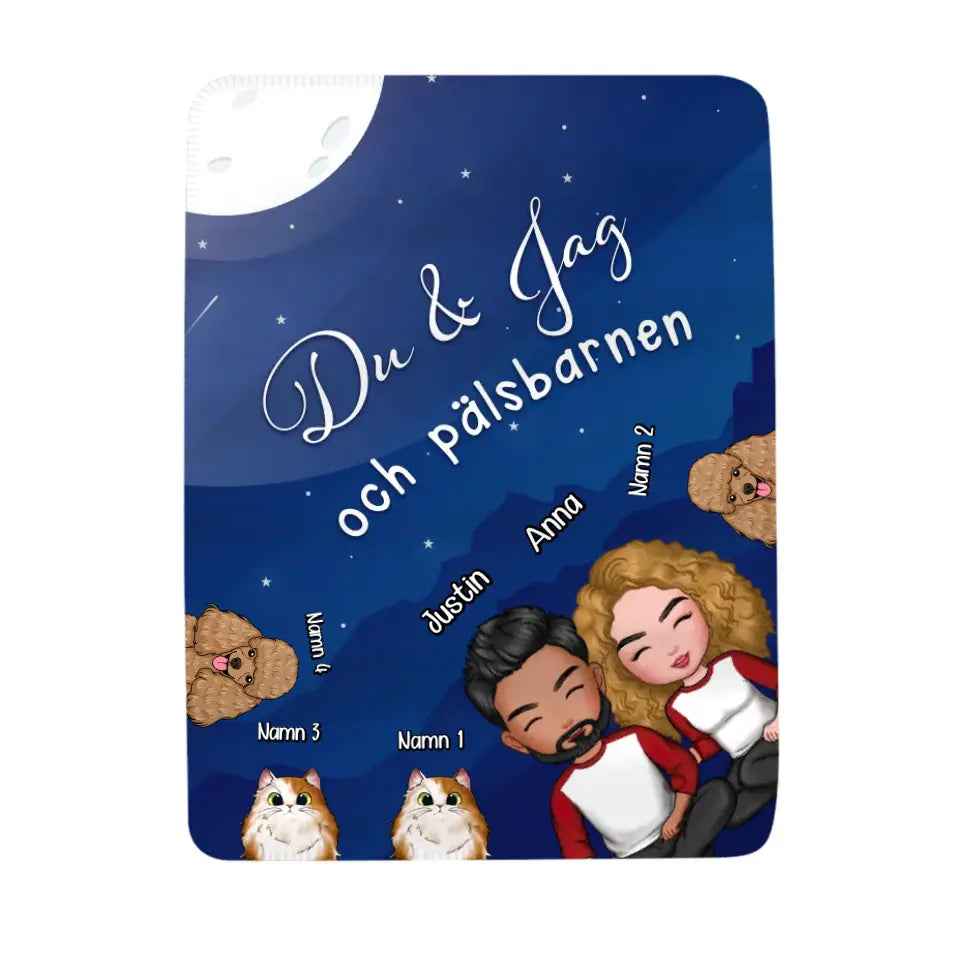 Personlig teppe for par | Du og meg og pelsbarna v2