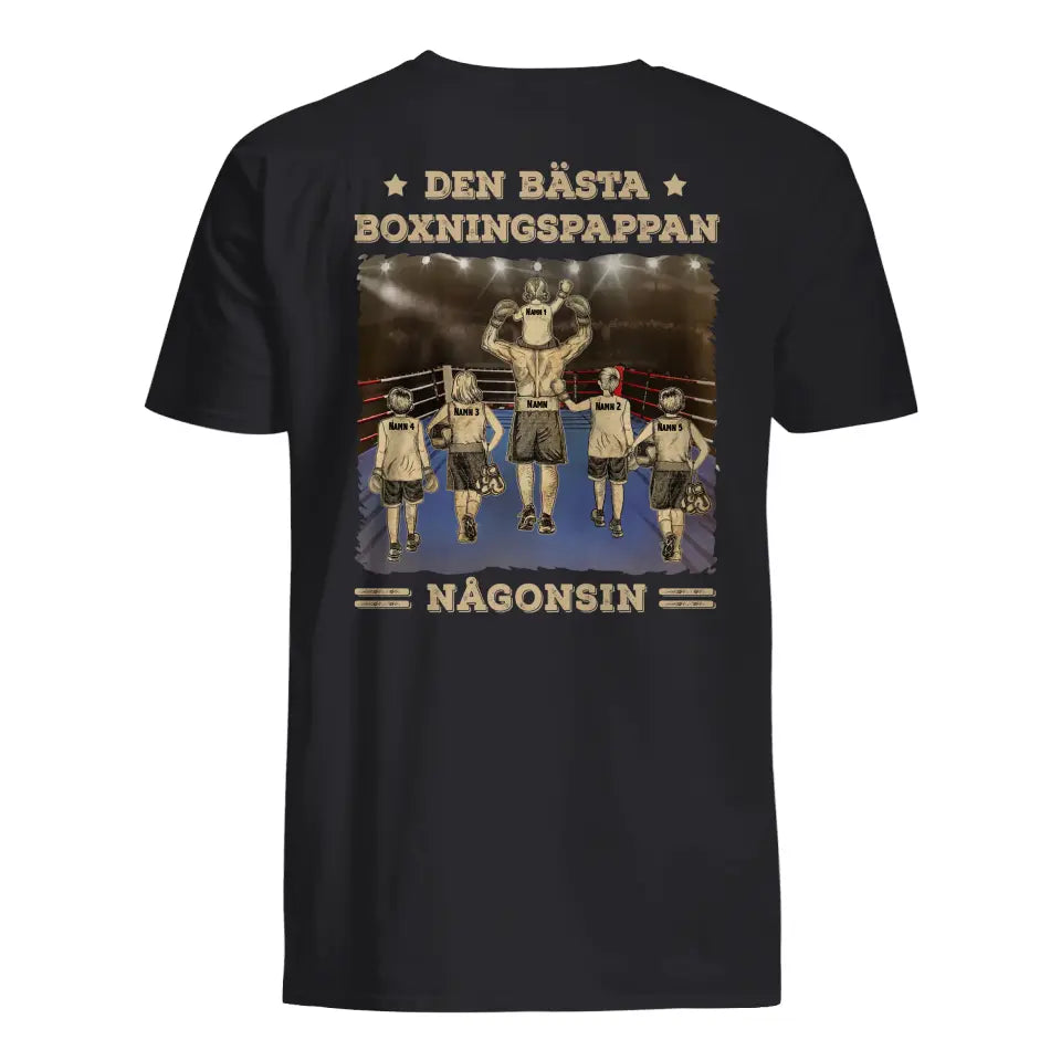 Personlig t-shirt till pappa | Personlig present till far | Den bästa boxningspappan någonsin