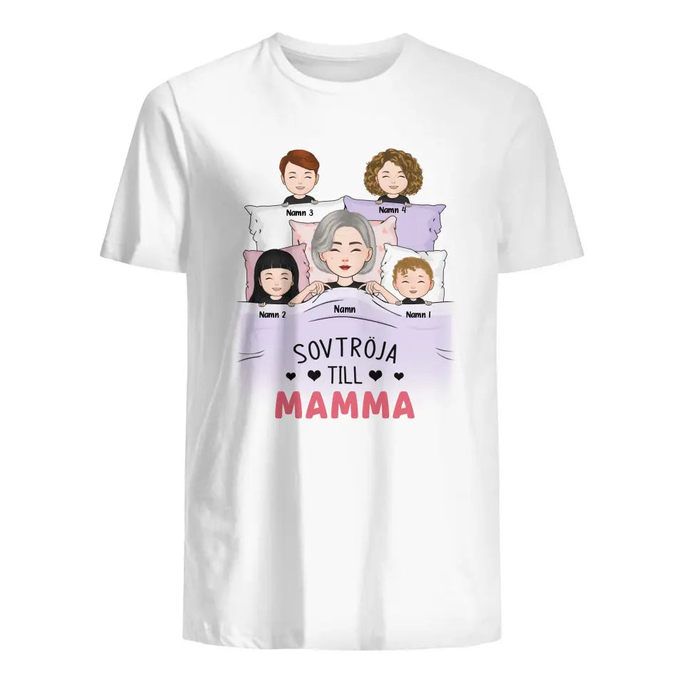 Personlig t-shirt til mor | Nattrøje til mor/bedstemor/bedstemor