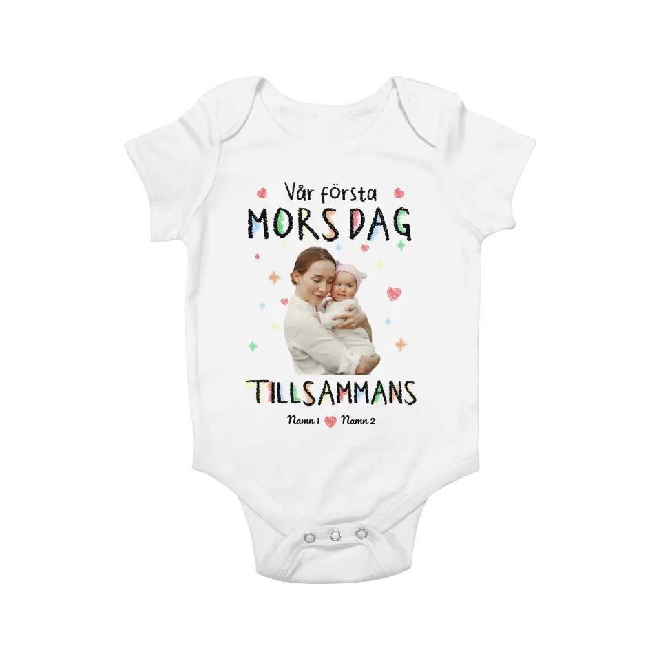 Personlig bilde t-skjorte til mamma | Vår første morsdag sammen