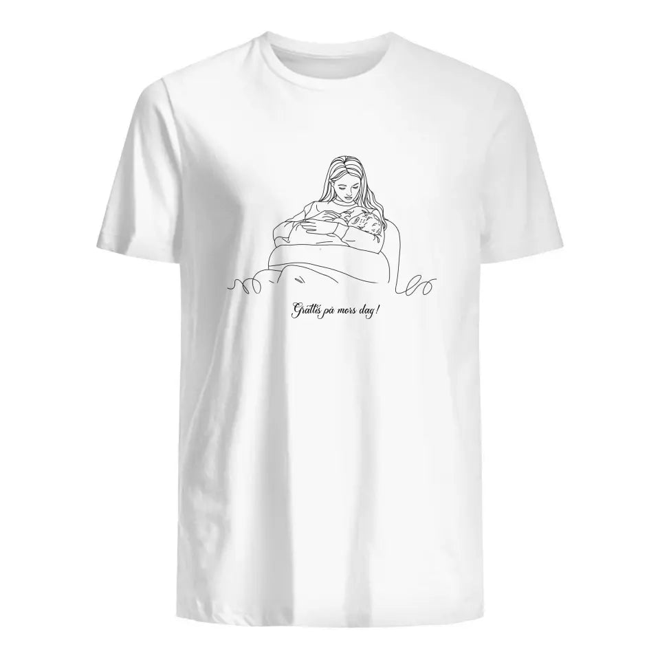 Line Art T-shirt| Handritat från ett foto| Personlig gåva till mamma