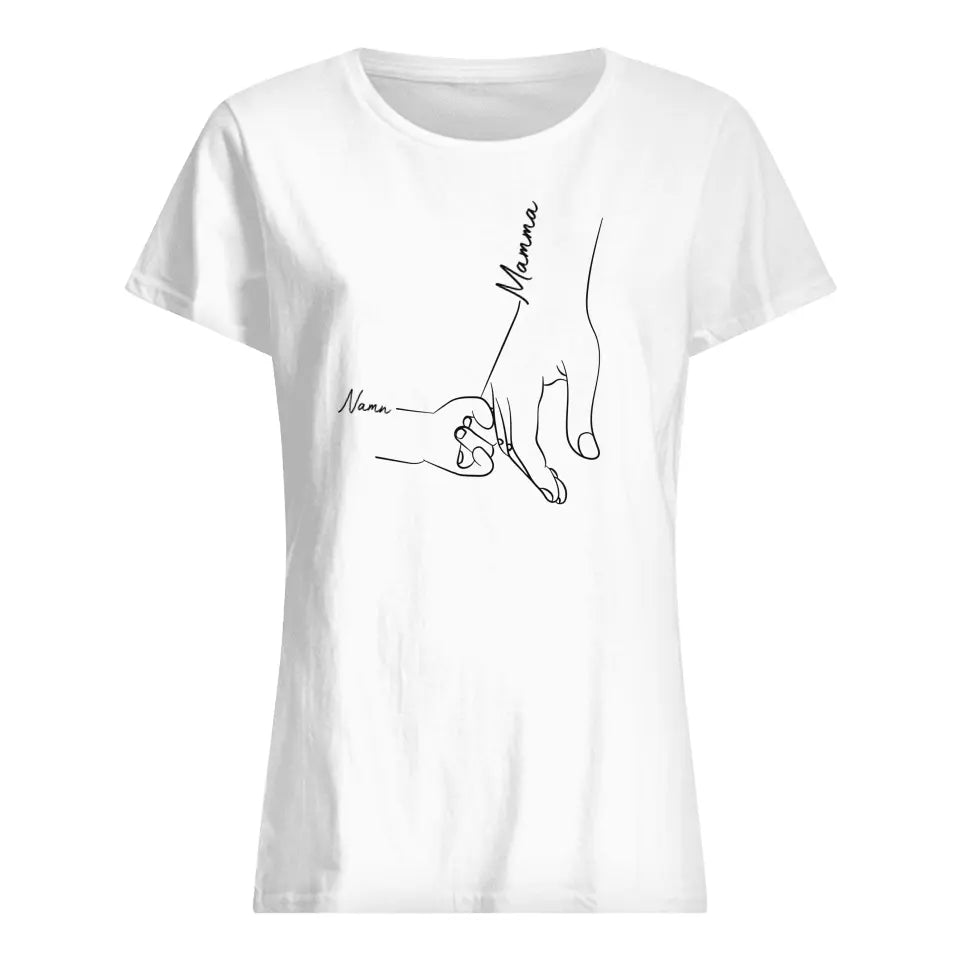 Personlig T-shirt till Mamma | Personlig presenter till Mamma |Hand mamma och barn