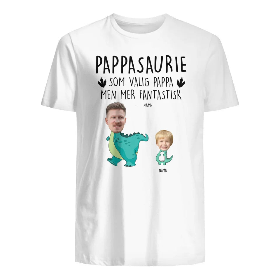 Pappasaurie fantastisk - T-shirt anpassat foto till Pappa