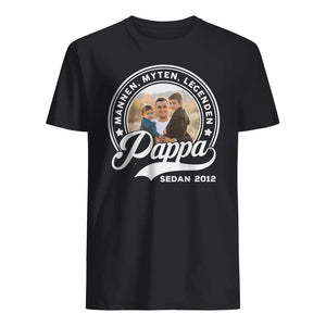 Personlig t-shirt till pappa | PAPPA Mannen, myten, legenden foto anpassat