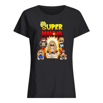 Personlig T-skjorte for mamma | Super Mom Dball ver2