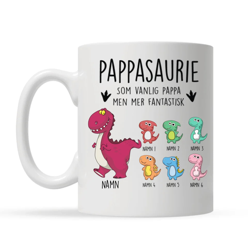 Pappasaurie fantastisk | Personlig mugg till pappa | Personlig present till far