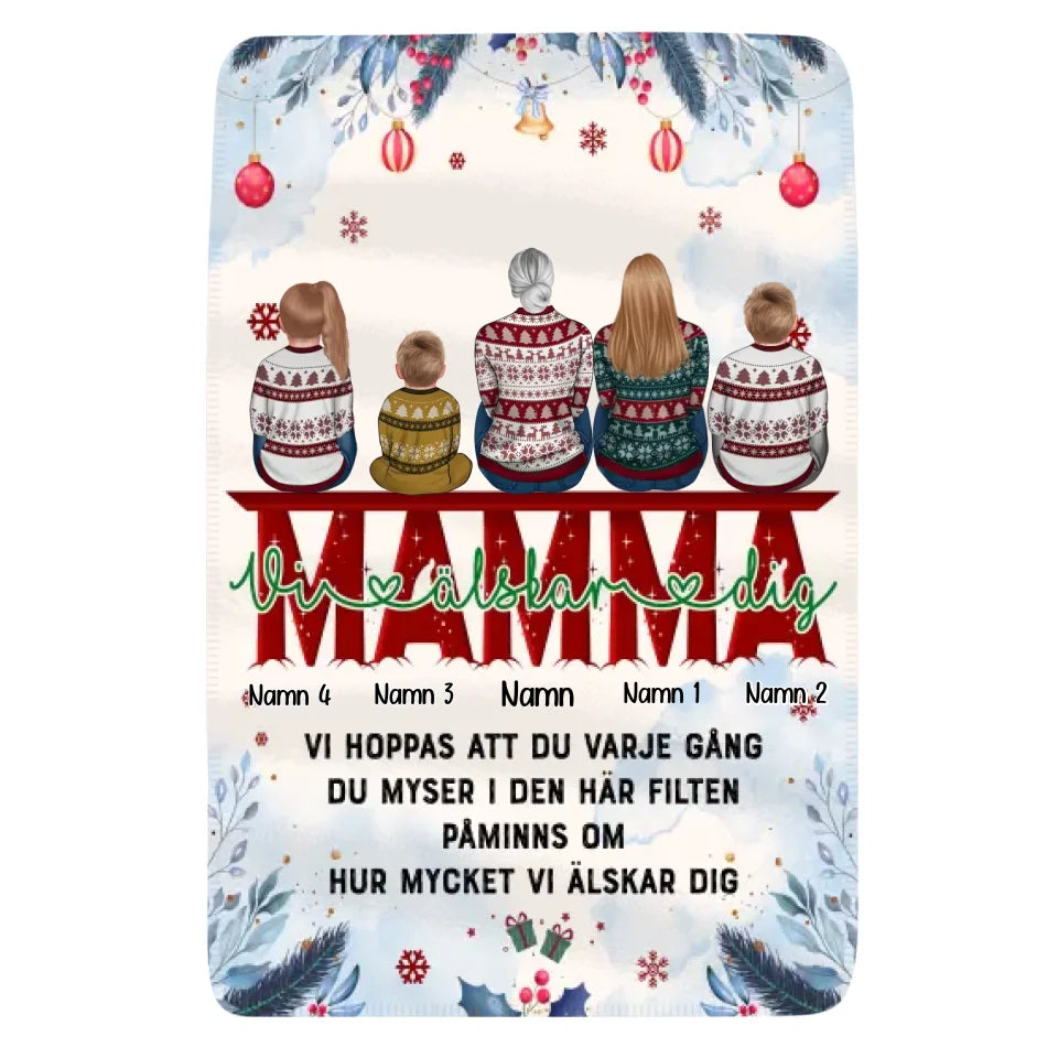 Personlig filt till Mamma | Personlig present till Mor | Mamma Vi älskar dig