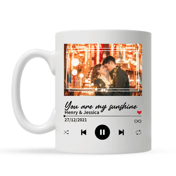 Personlig mugg till Par | Personlig presenter till Par | Kärlekssång Musikspelare Tema