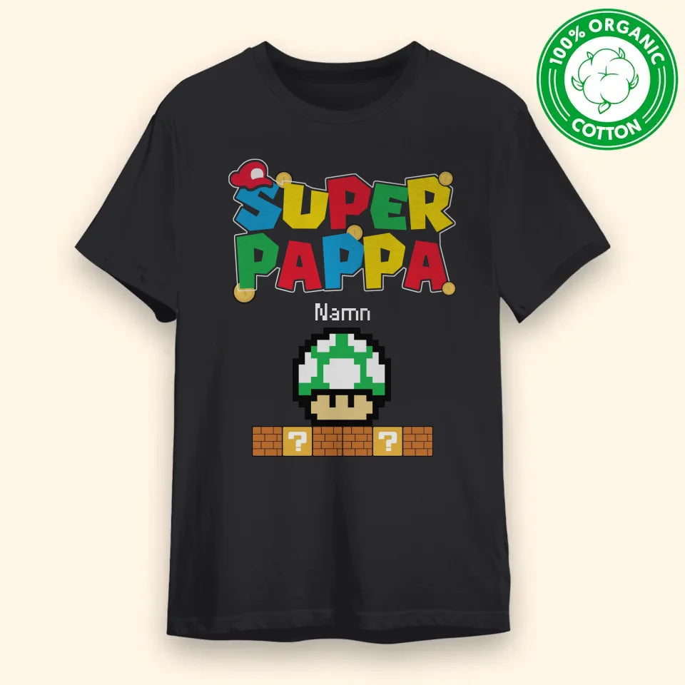 Ekologisk T-shirt till Pappa | Personlig present till Far | Super pappa